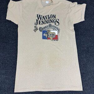 VINTAGE 80S WAYLON JENNINGS BILLY BOB'S TEXAS FORT WORTH T SHIRT XL USA THIN